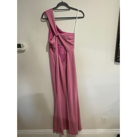 NWT Katie May Edgy One Shoulder Mermaid Formal Gown Bubblegum Pink Women's M - Picture 6 of 8